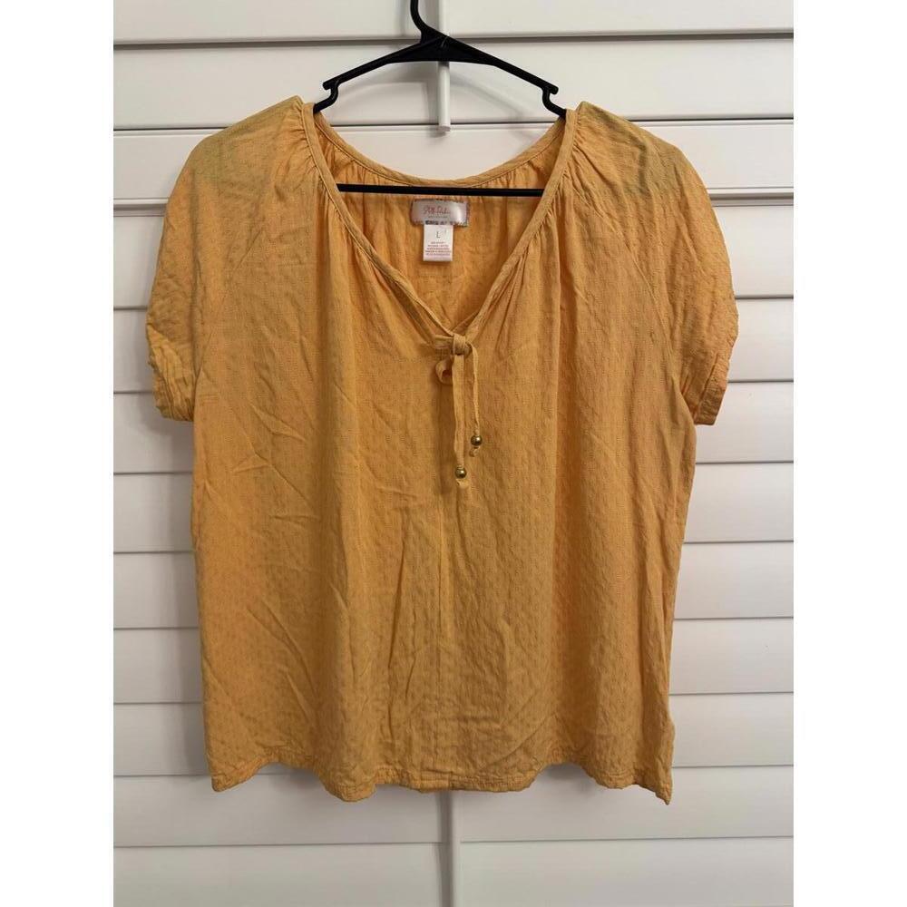 Stella Parker orange short sleeve‎ blouse size L
